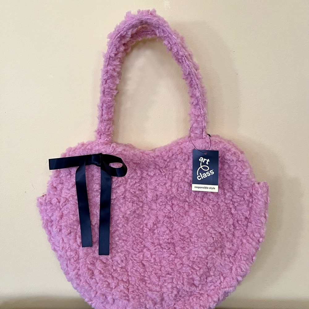 NWT Art Class Sherpa Handbag/Tote Pink
